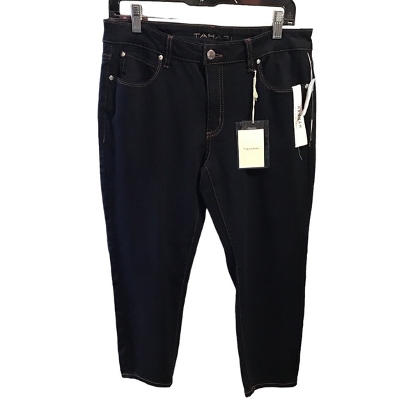 Tahari Seta-Silk Denim Capris - Picture 2 of 10